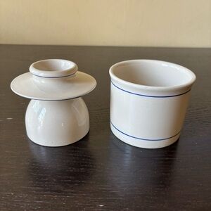 NorPro Vintage White Ceramic Butter Keeper